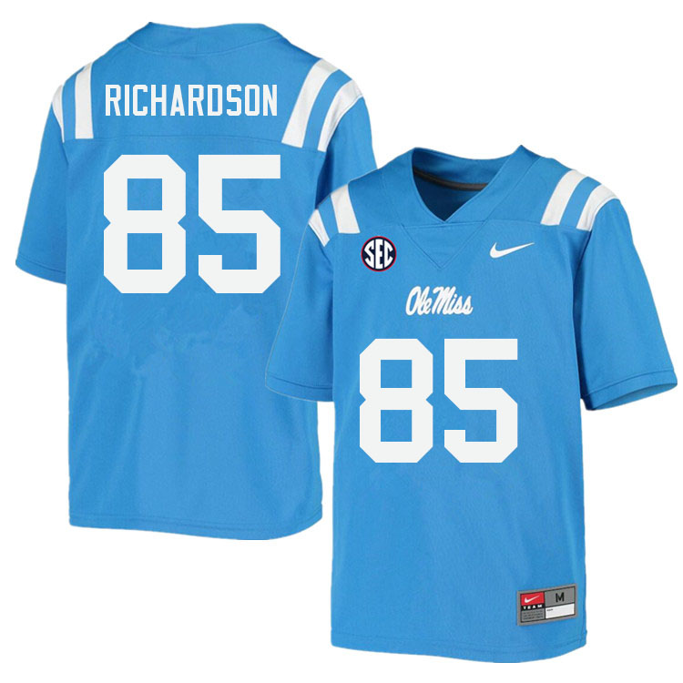 Men #85 Jamar Richardson Ole Miss Rebels College Football Jerseys Sale-Power Blue